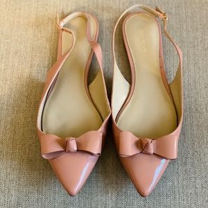 Bow Patent Leather Blush Slingback flats sz 9
